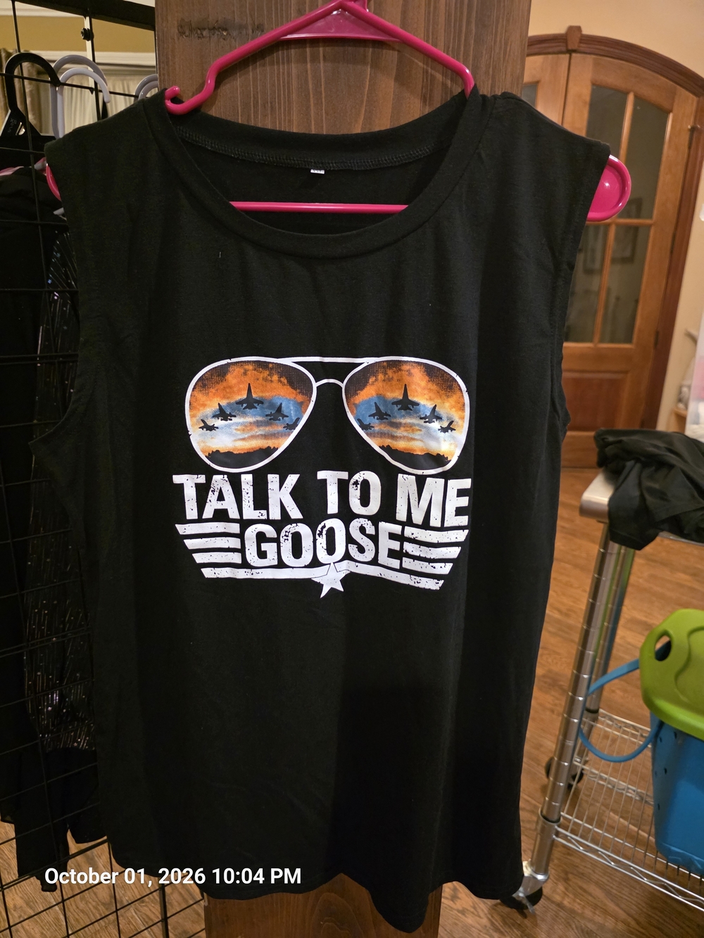 Woman's Black 'Talk To Me Goose' Graphic Tank Top 2XL